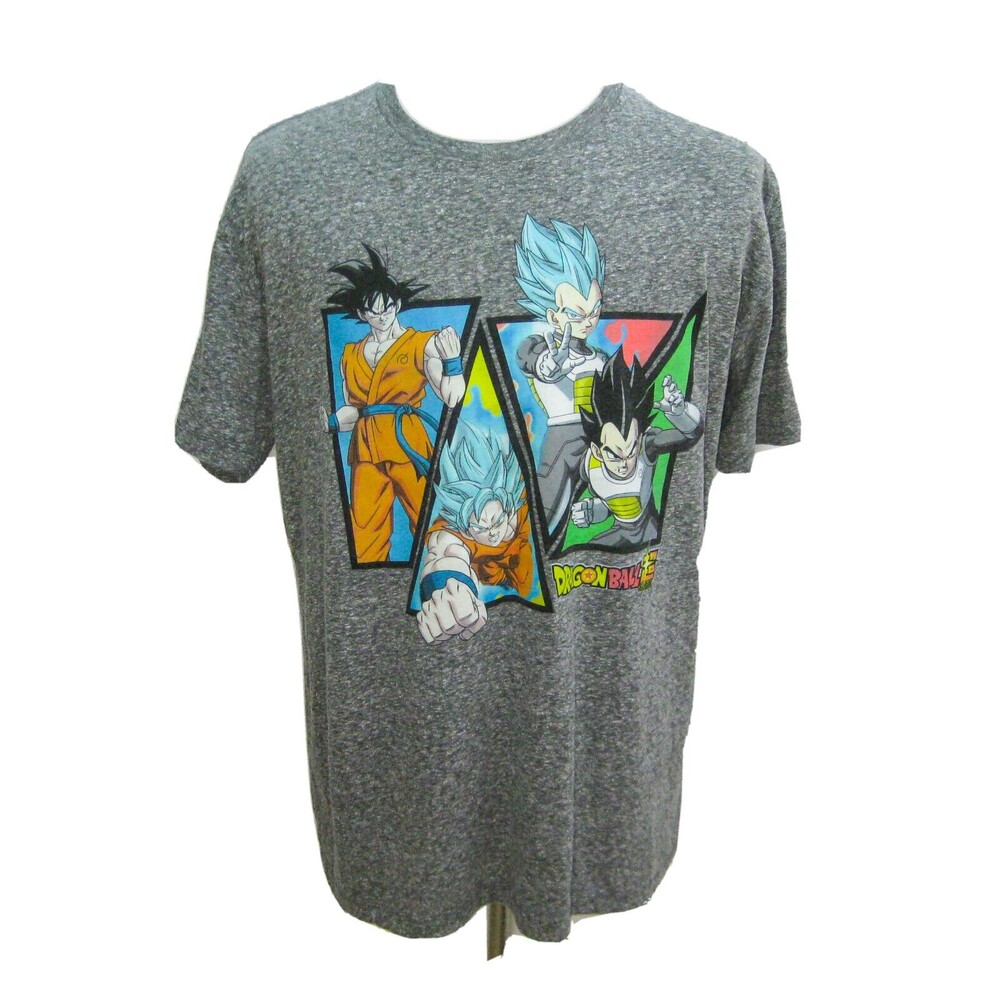 DRAGON BALL Super Men's (XL) Gray Short Sleeve Anime Graphic T-Shirt Goku Saiyan